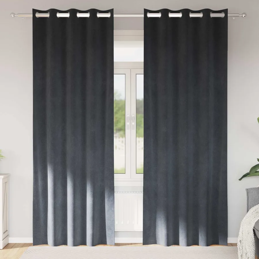 Rideaux occultants 2 pcs Gris clair 140 x 245 cm Velours