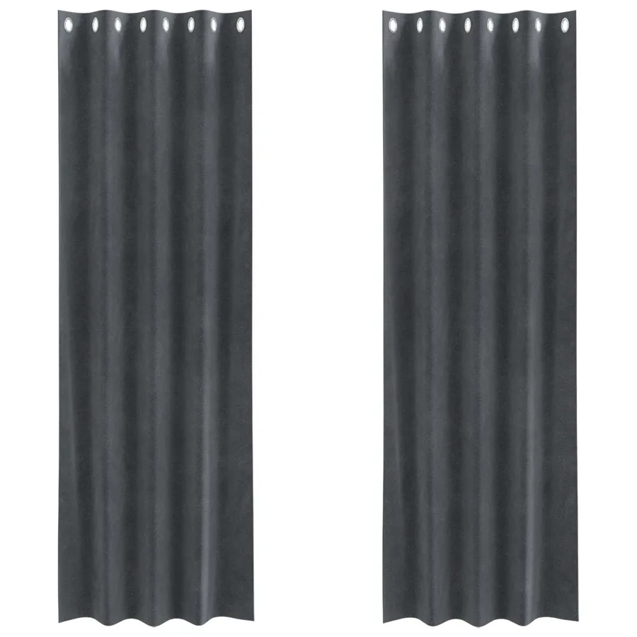 Rideaux occultants 2 pcs Gris clair 140 x 245 cm Velours - 2