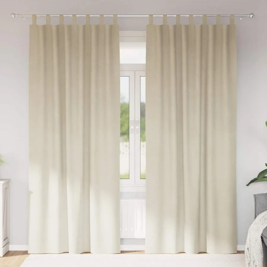 Rideaux occultants 2 pcs Crème 140 x 260 cm Velours