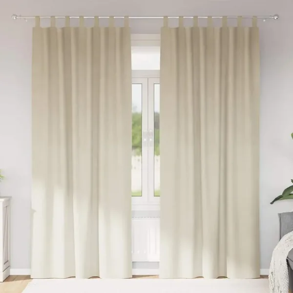 Rideaux occultants 2 pcs Crème 140 x 260 cm Velours