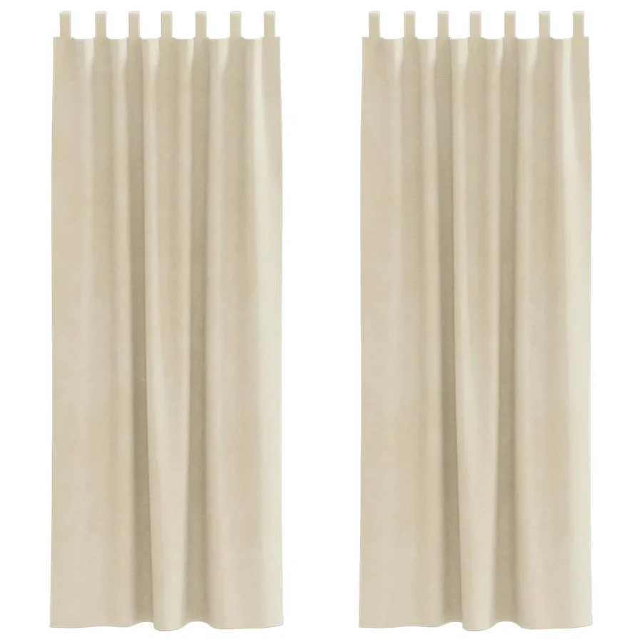 Rideaux occultants 2 pcs Crème 140 x 260 cm Velours - 2