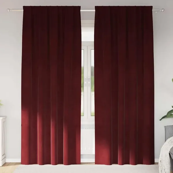 Rideaux occultants 2 pcs Bordeaux 140 x 260 cm Velours