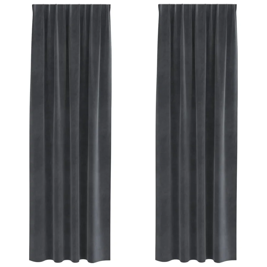 Rideaux occultants 2 pcs Gris clair 140 x 245 cm Velours - 2