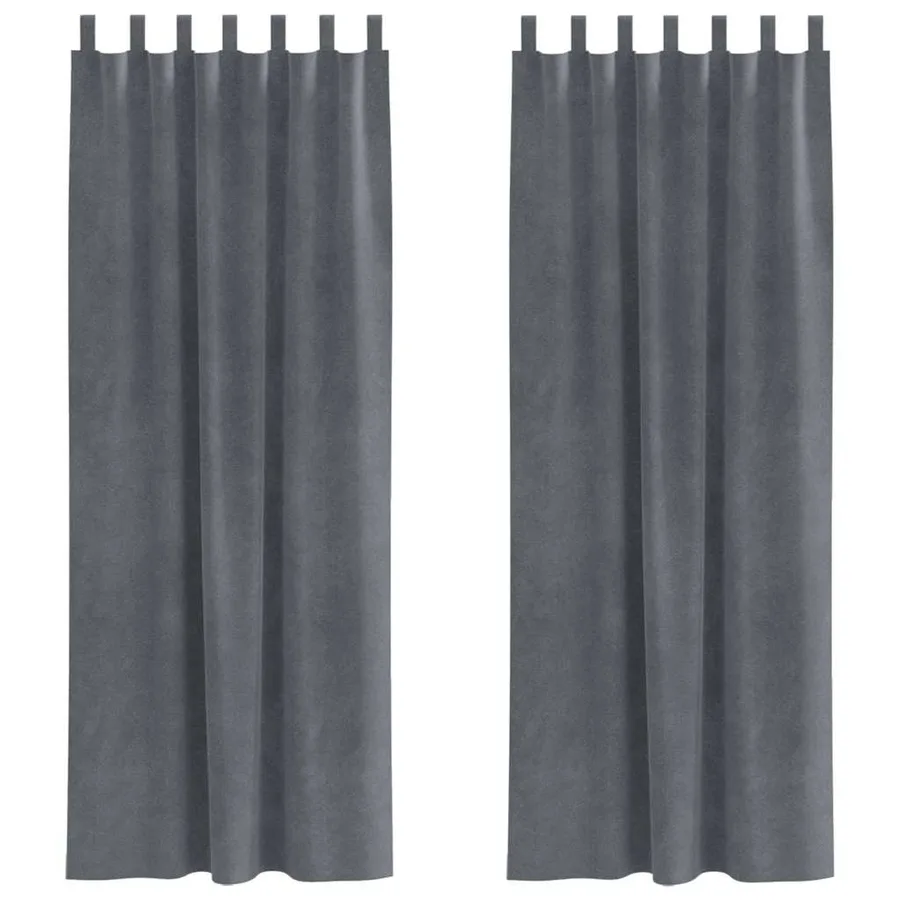 Rideaux occultants 2 pcs Gris clair 140 x 245 cm Velours - 2