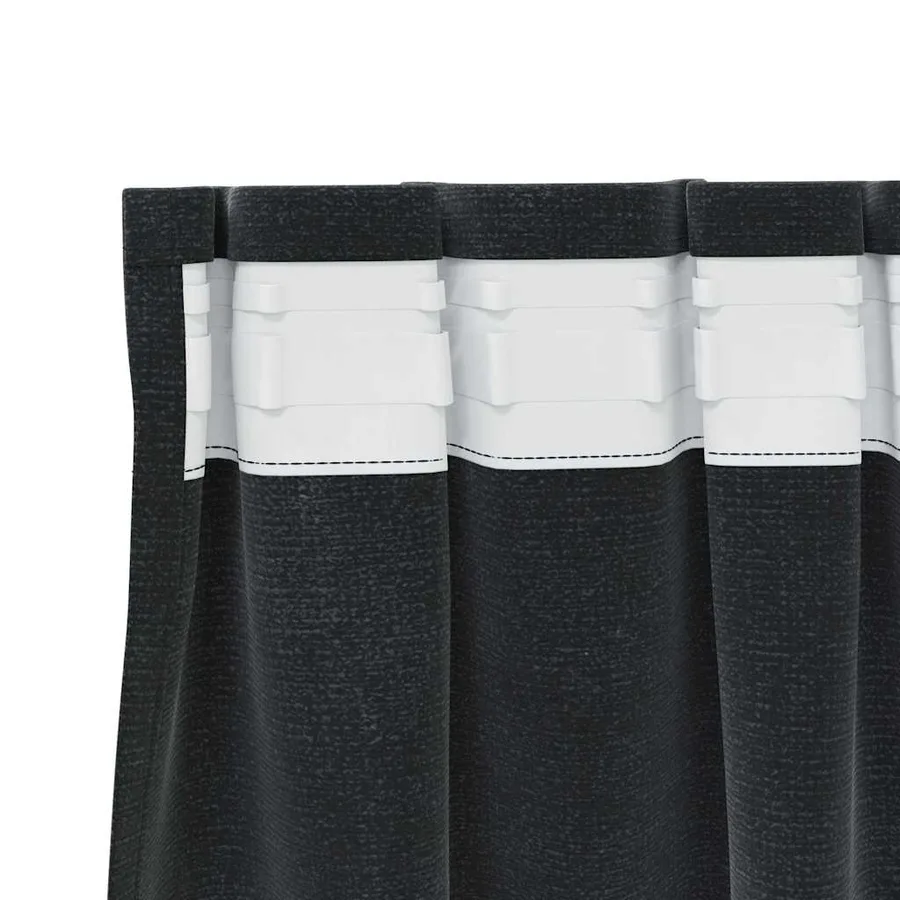 Rideaux occultants 2 pcs Noir 140 x 245 cm Velours - 5