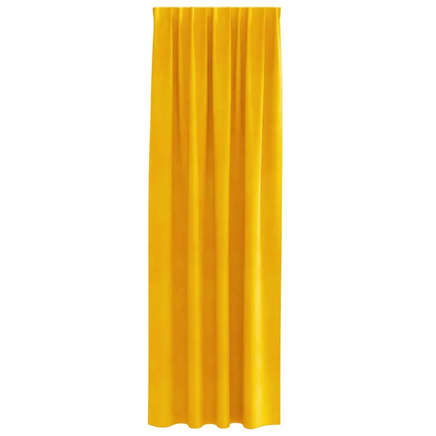 Rideaux occultants 2 pcs Jaune moutarde 140 x 260 cm Velours - 4