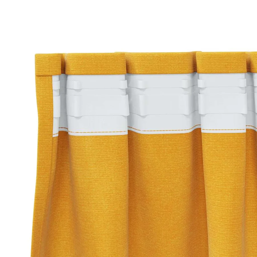 Rideaux occultants 2 pcs Jaune moutarde 140 x 260 cm Velours - 5