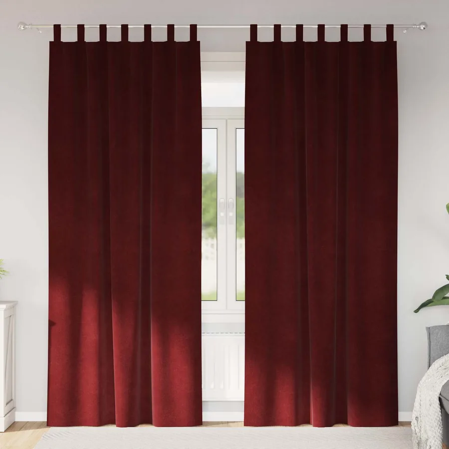 Rideaux occultants 2 pcs Bordeaux 140 x 245 cm Velours