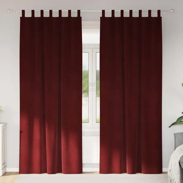 Rideaux occultants 2 pcs Bordeaux 140 x 245 cm Velours
