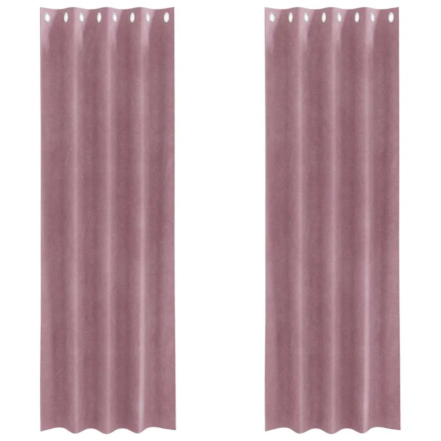 Rideaux occultants 2 pcs Rose foncé 140 x 225 cm Velours - 2