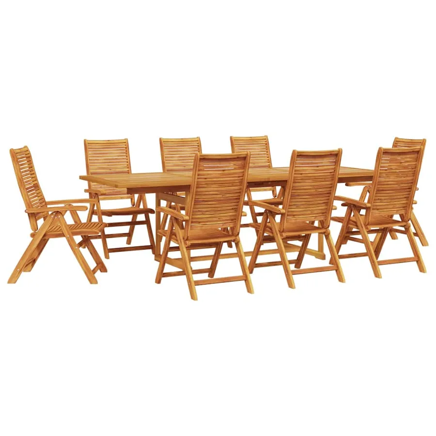 Ensemble de salle à manger pour jardin 9 pcs Marron - 2