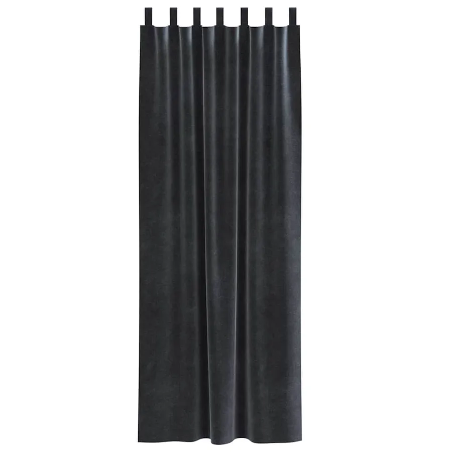 Rideaux occultants 2 pcs Gris foncé 140 x 260 cm Velours - 4