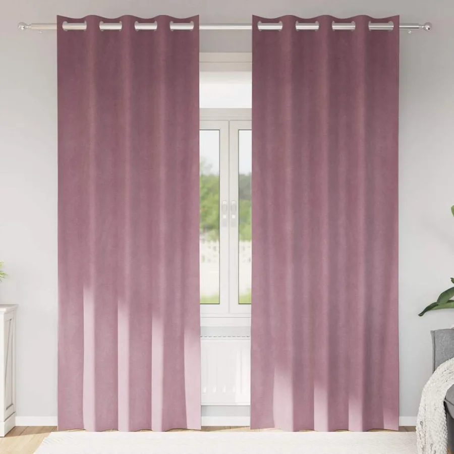 Rideaux occultants 2 pcs Rose foncé 140 x 260 cm Velours
