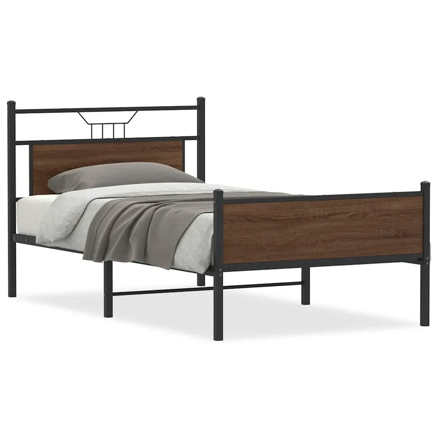 Cadre de lit sans matelas chêne marron 100x200 cm - 2