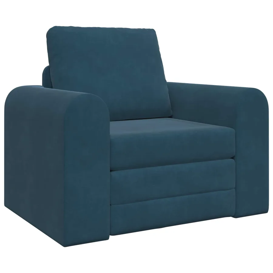 Canapé-Lit Bleu 98 x 71 x 83 cm Velours - 2