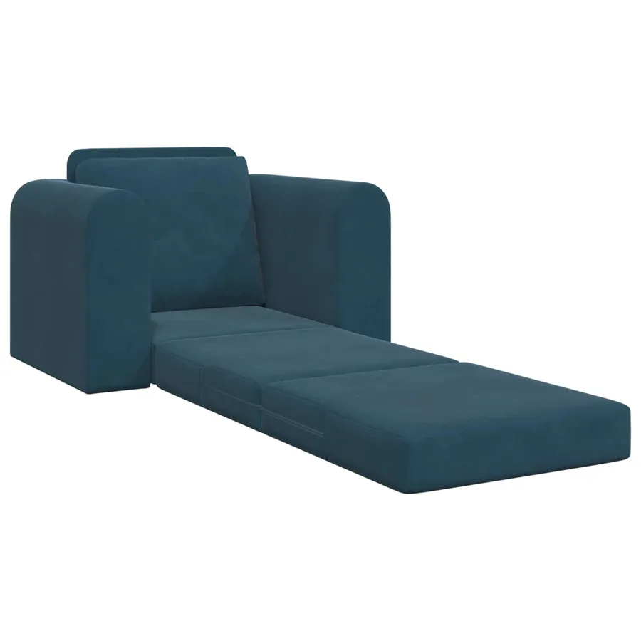 Canapé-Lit Bleu 98 x 71 x 83 cm Velours - 4