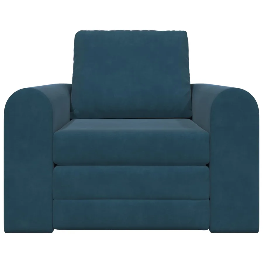 Canapé-Lit Bleu 98 x 71 x 83 cm Velours - 5