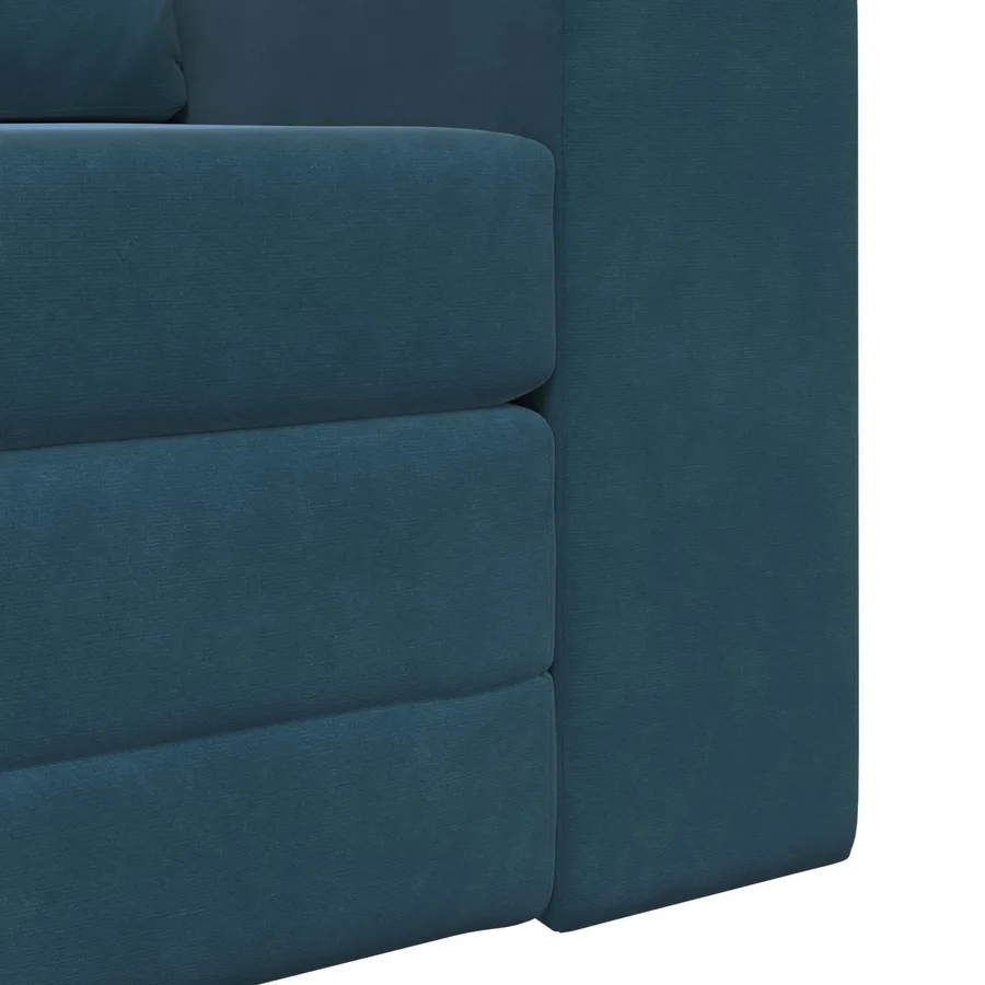 Canapé-Lit Bleu 98 x 71 x 83 cm Velours - 9
