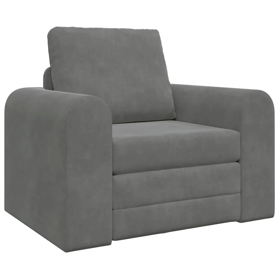 Canapé-Lit Gris foncé 98 x 71 x 83 cm Velours - 2