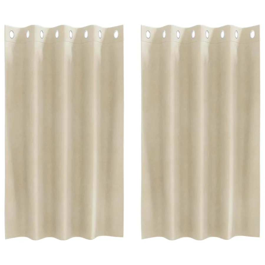 Rideaux occultants 2 pcs Crème 140 x 140 cm Velours - 2