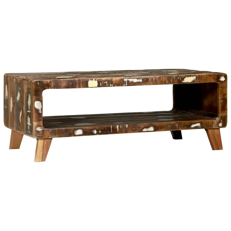 Table basse Multicolore 90 x 50 x 35 cm Bois Recyclé Solide