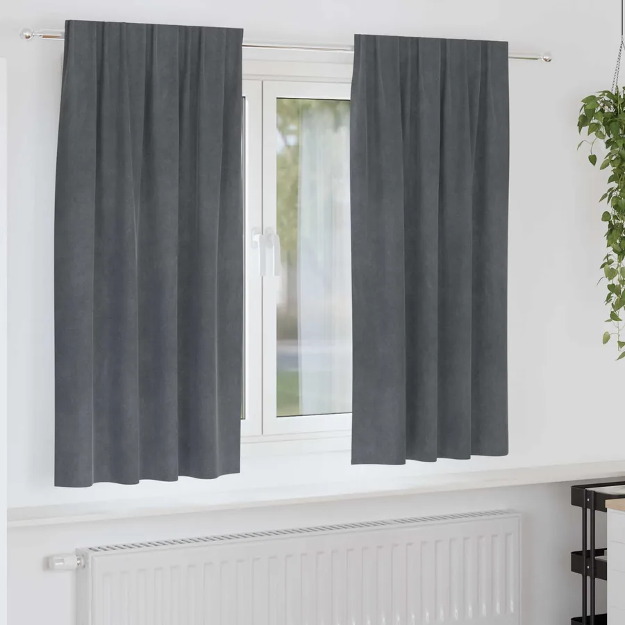 Rideaux occultants 2 pcs Gris clair 140 x 175 cm Velours