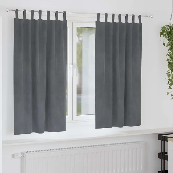 Rideaux occultants 2 pcs Gris clair 140 x 175 cm Velours