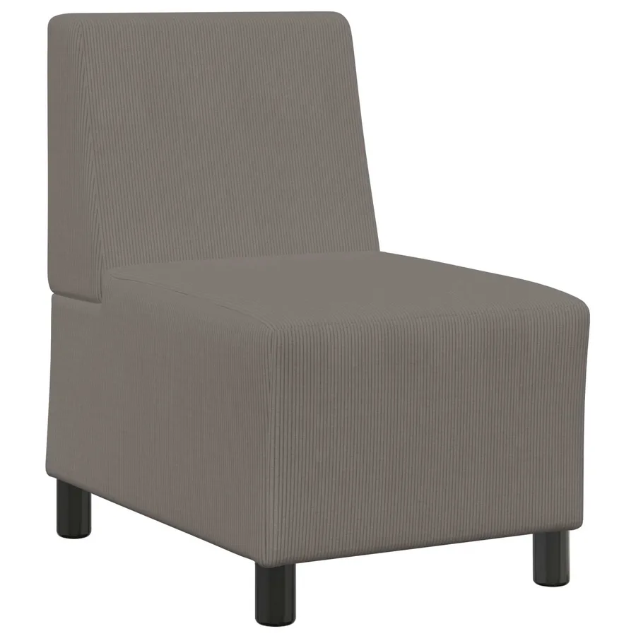 Fauteuil gris clair 55 cm velours côtelé - 2
