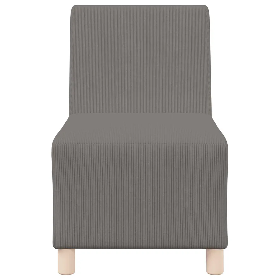 Fauteuil gris clair 55 cm velours côtelé - 4