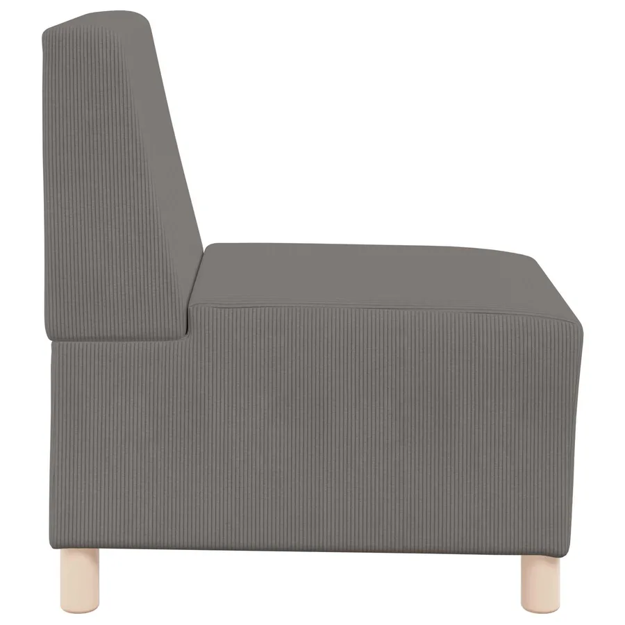 Fauteuil gris clair 55 cm velours côtelé - 5