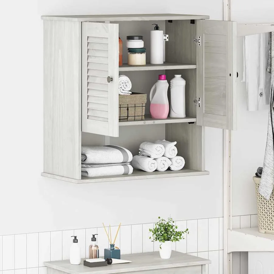 Armoire de salle de bain avec porte VIGO Blanc et Blanc Antique - 4
