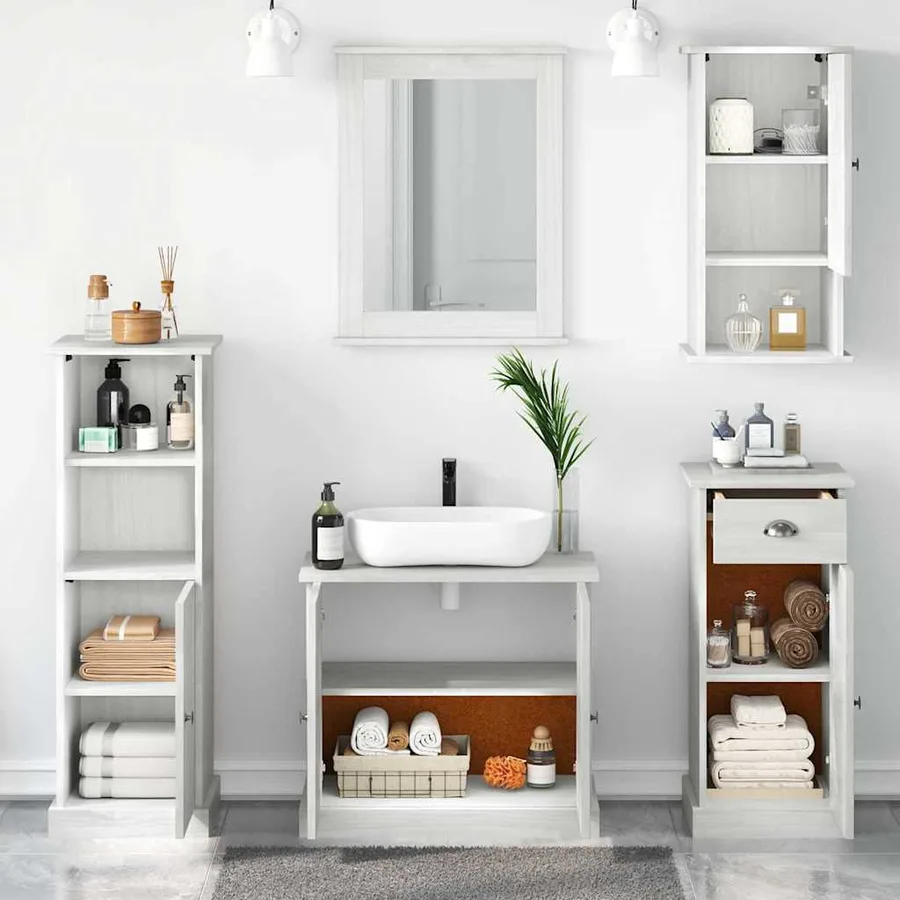 Ensemble de mobilier de salle de bain VIGO 5 pcs Blanc antique - 4