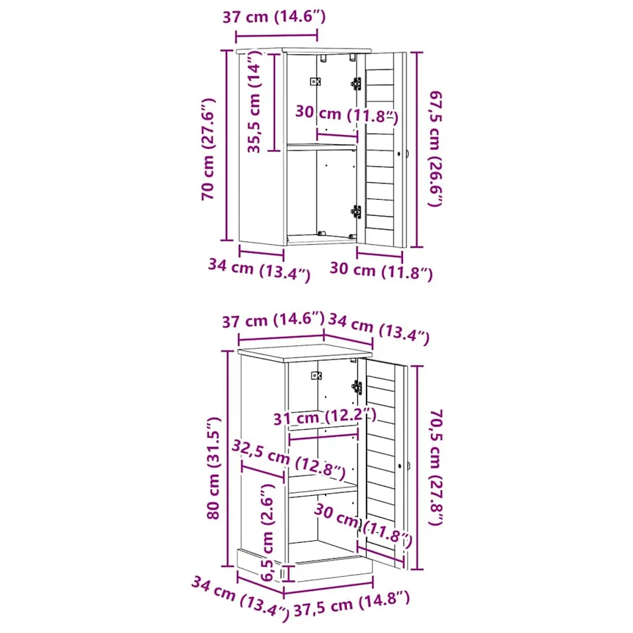 Ensemble de mobilier de salle de bain avec étagère VIGO 2 pcs - 11