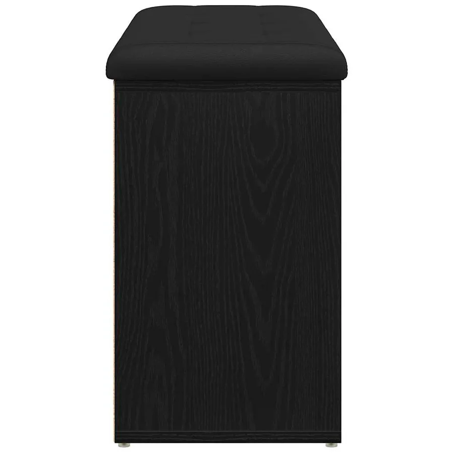 Banc à chaussures Noir 82 x 32 x 50 cm Bois d'ingénierie - 6