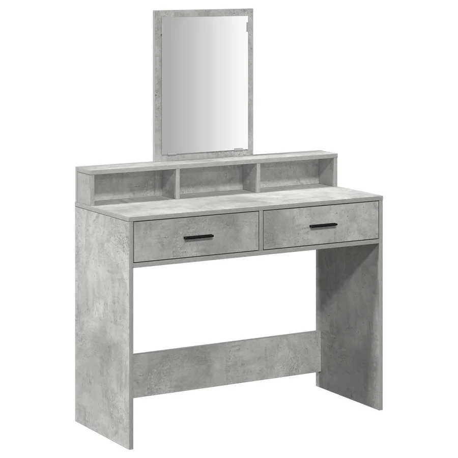 Table de Toilette avec tiroir Gris béton 100 x 41 x 140 cm - 2