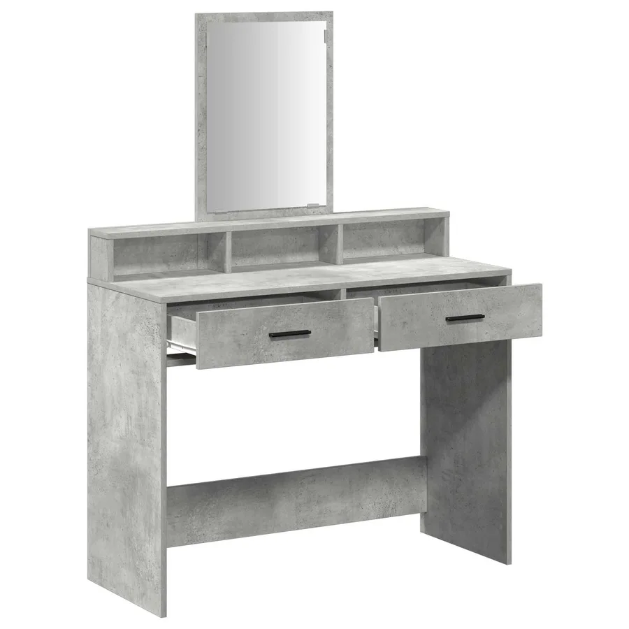 Table de Toilette avec tiroir Gris béton 100 x 41 x 140 cm - 5