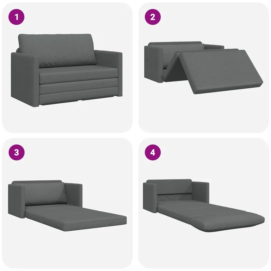 Canapé-Lit 110cm Gris foncé tissu - 8