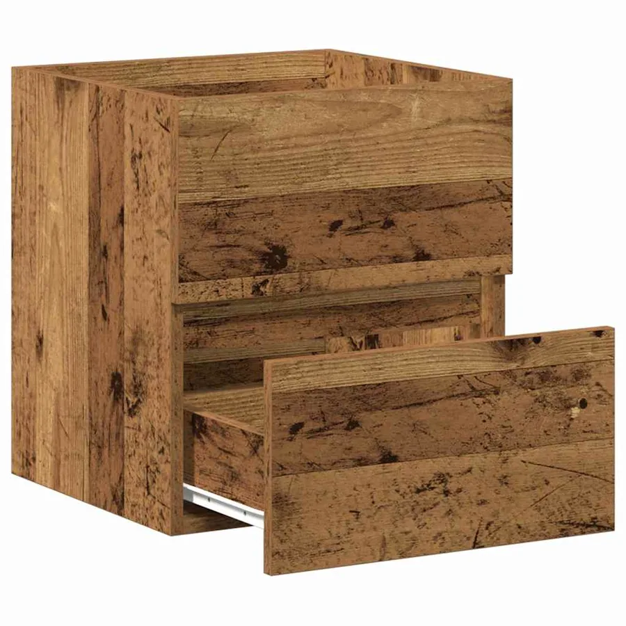Meuble sous-vasque bois vieilli 41x38,5x45 cm bois d'ingénierie - 5
