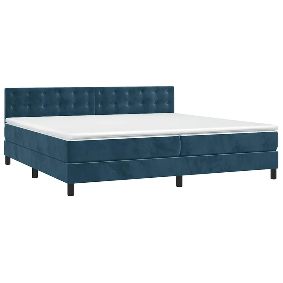 Sommier à lattes de lit matelas et LED Bleu foncé 200x200 cm - 3