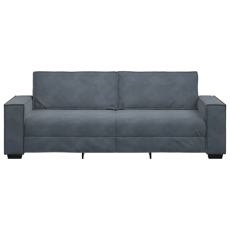 Canapé à 3 places Gris foncé 220x78x84 cm Velours - 4