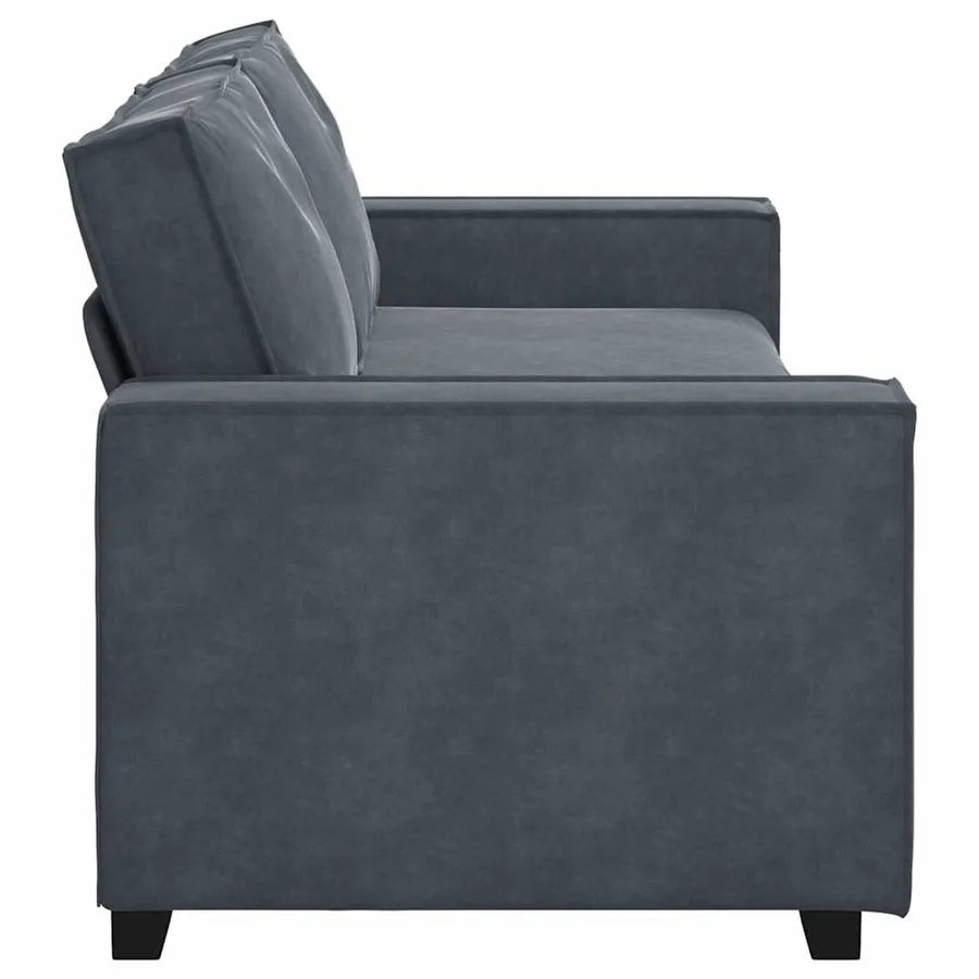 Canapé à 3 places Gris foncé 220x78x84 cm Velours - 5