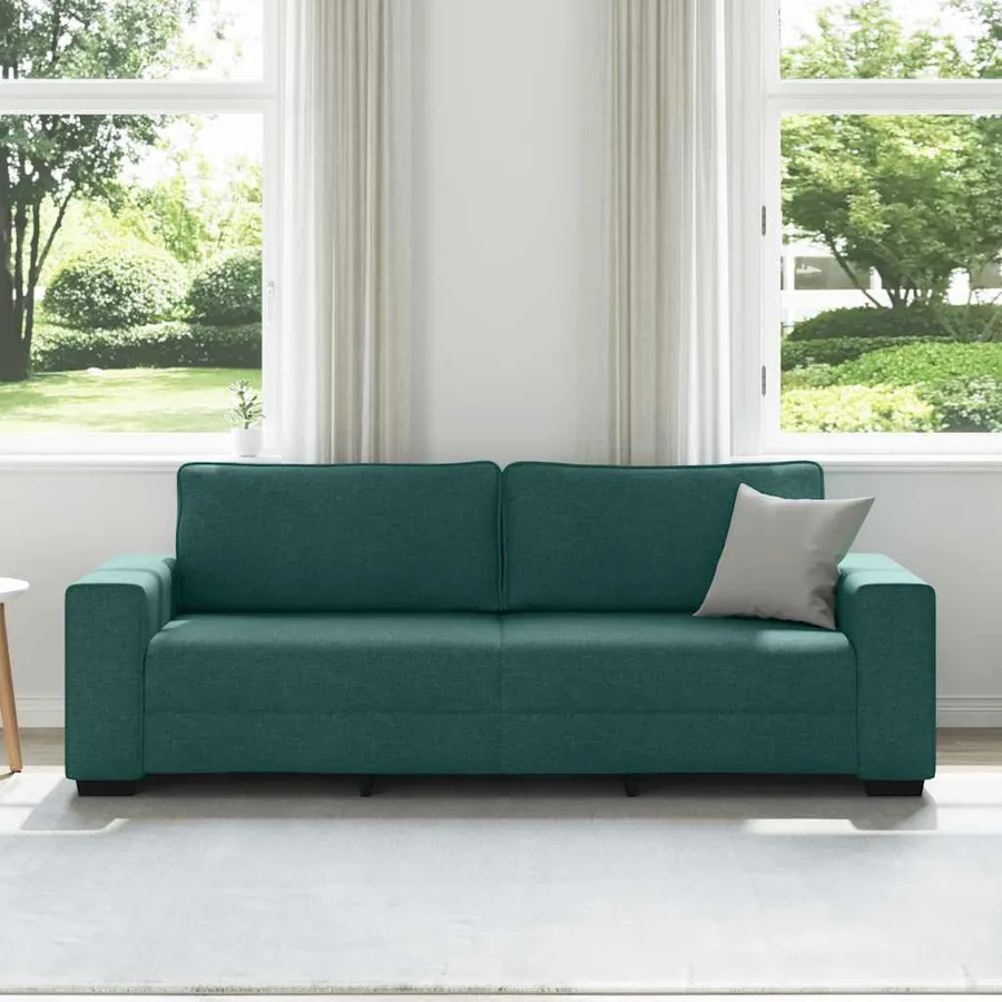 Canapé 3 places vert foncé 220 x 77 x 82 cm en tissu - 3