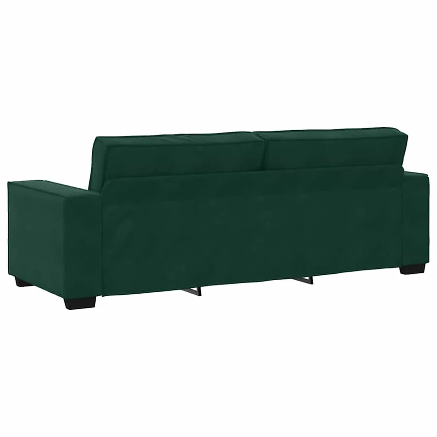 Ensemble canapé 2 pcs avec coussins velours vert foncé - 7