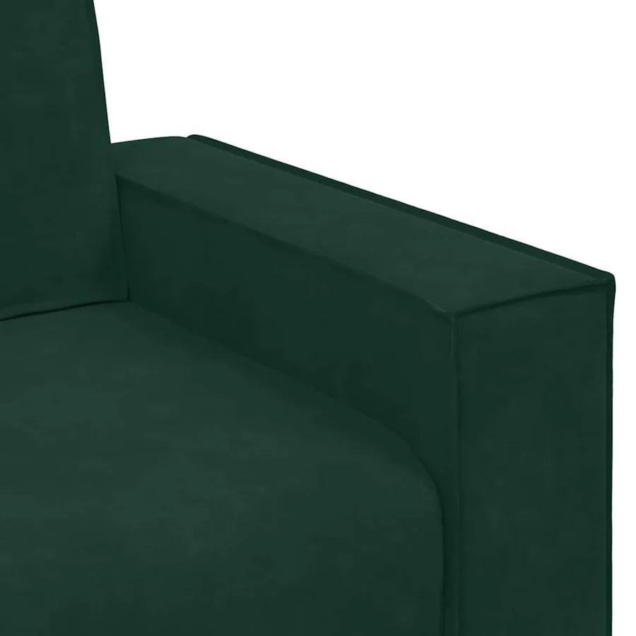 Ensemble canapé 2 pcs avec coussins velours vert foncé - 8