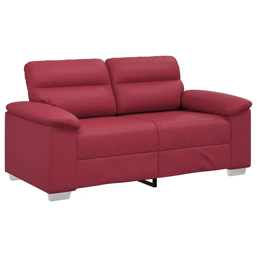 Canapé 2 places rouge bordeaux 160 x 81 x 84 cm en similicuir - 2