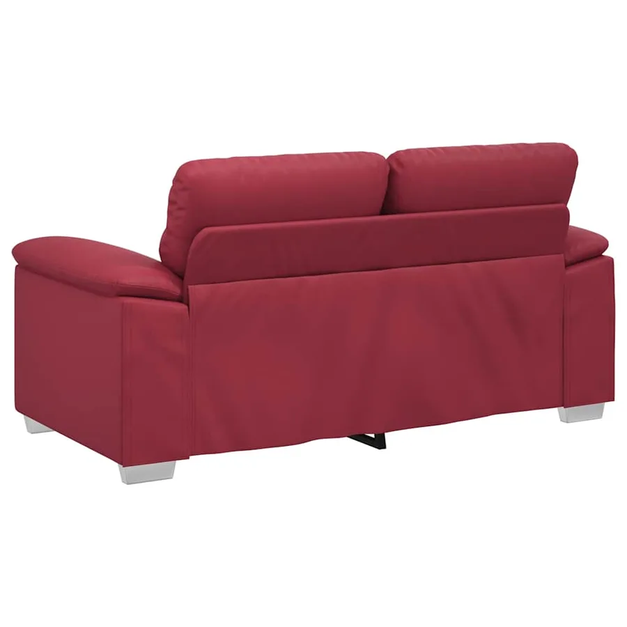 Canapé 2 places rouge bordeaux 160 x 81 x 84 cm en similicuir - 6