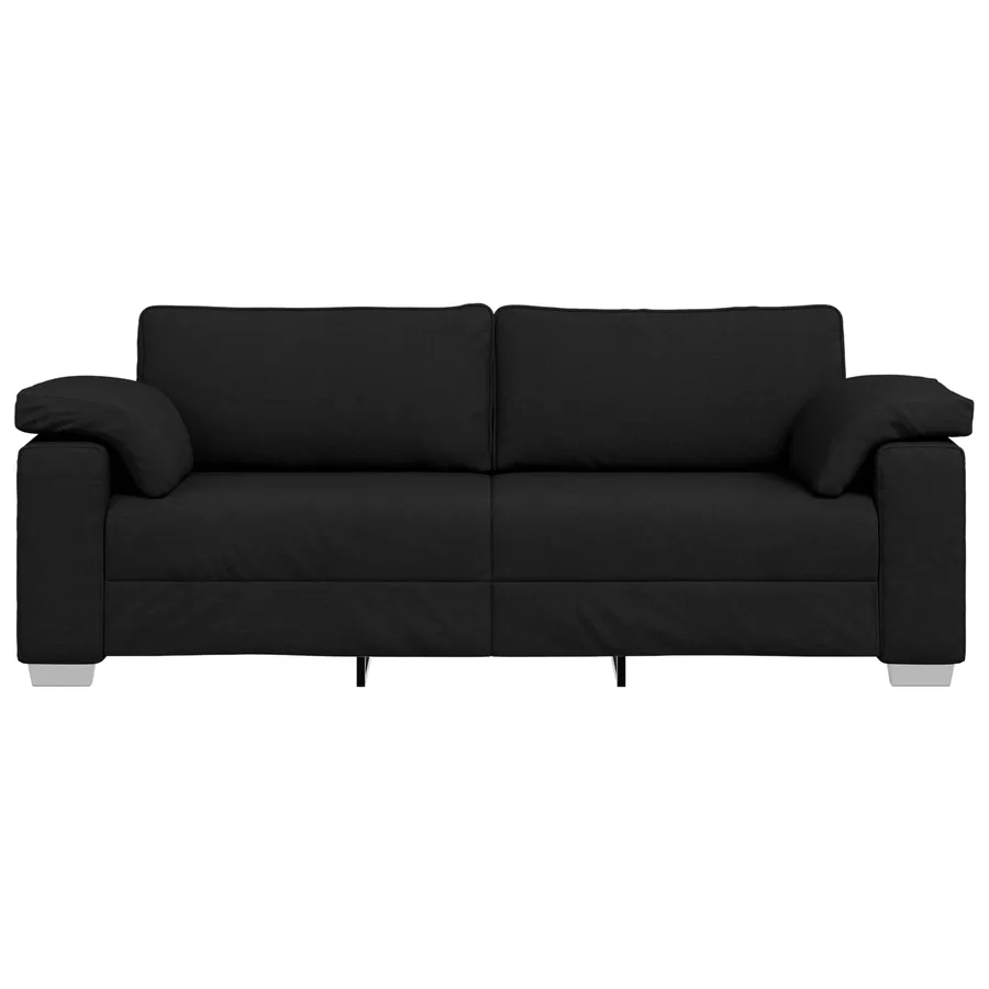 Sofa 3 places Noir 220 cm tissu - 4