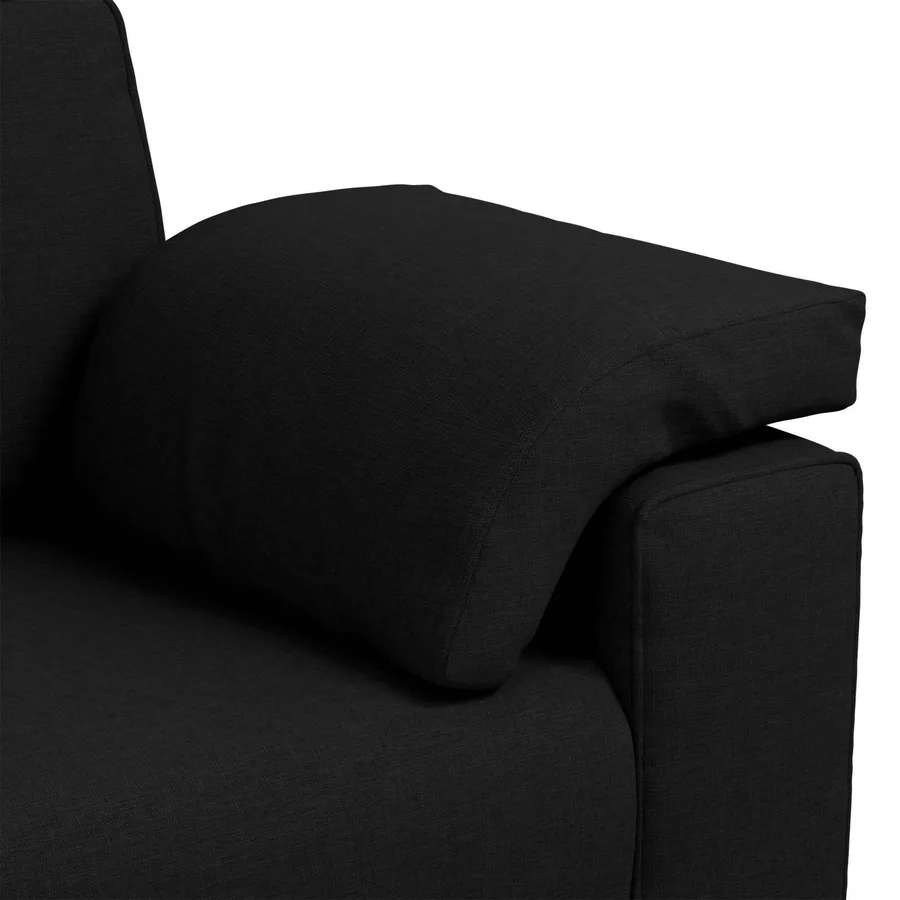 Sofa 3 places Noir 220 cm tissu - 7