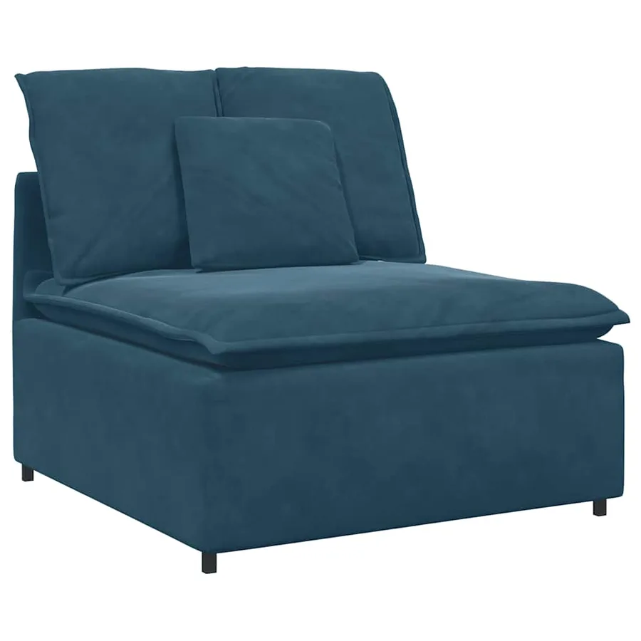 Canapé modulable avec coussins velours bleu - 4