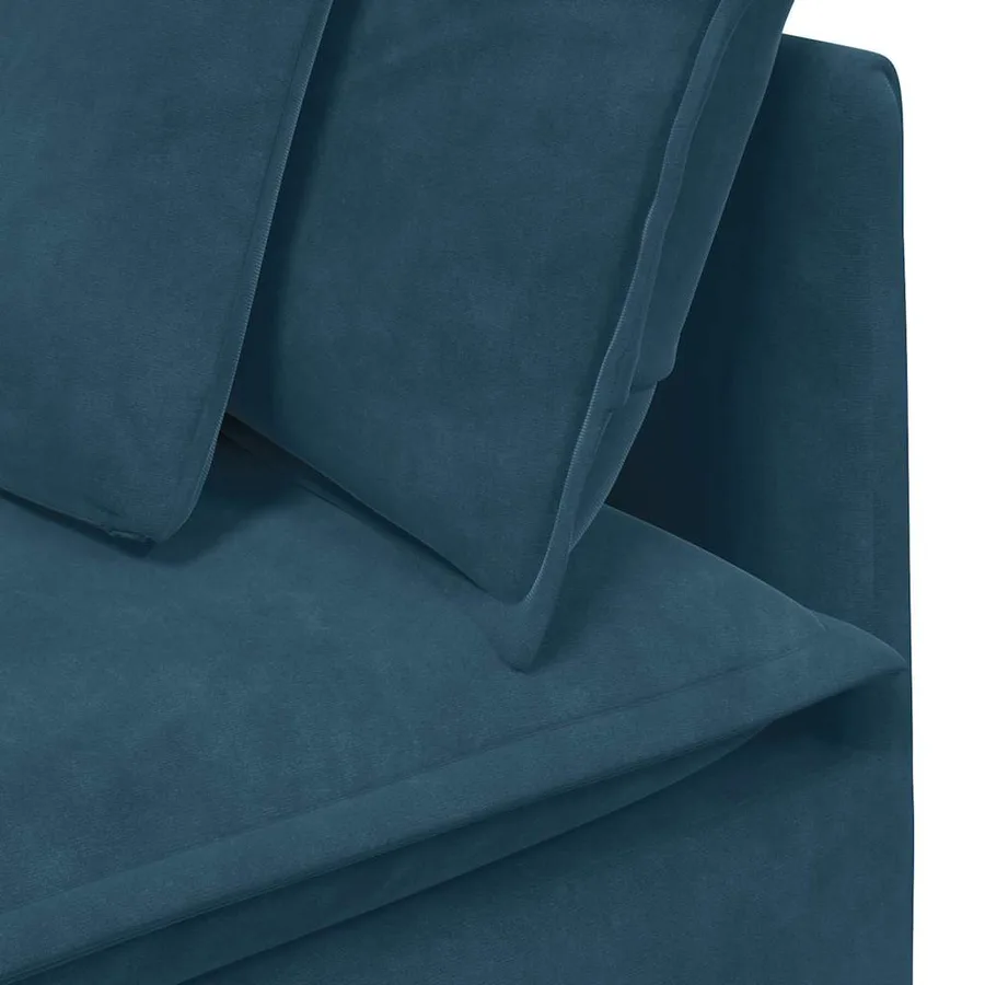 Canapé modulable avec coussins velours bleu - 9